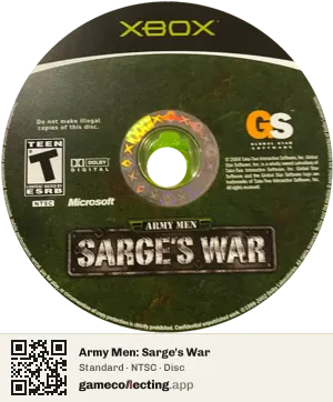 Army Men: Sarge's War Xbox, NTSC disc