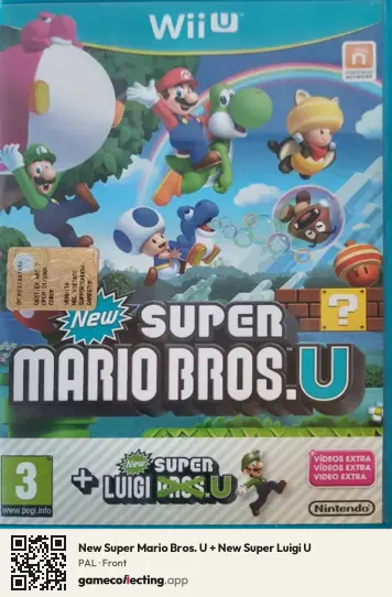 New Super Mario Bros. U + New Super Luigi U Nintendo Wii U, PAL box front