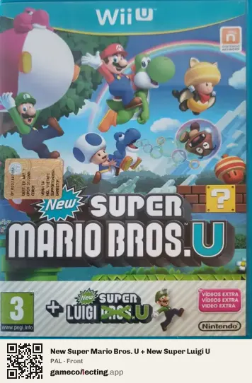 New Super Mario Bros. U + New Super Luigi U Nintendo Wii U, PAL box front