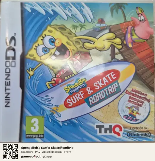 SpongeBob's Surf & Skate Roadtrip Nintendo DS, United Kingdom box front