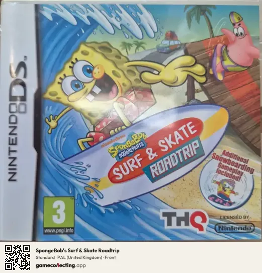 SpongeBob's Surf & Skate Roadtrip Nintendo DS, United Kingdom box front