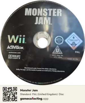 Monster Jam Nintendo Wii, PAL disc