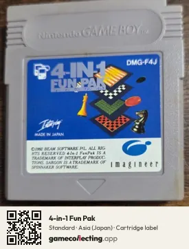 4-in-1 Fun Pak Game Boy, Asia cartridge label