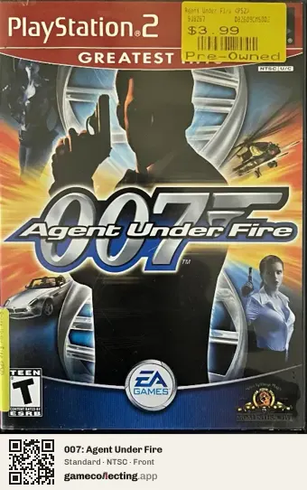 007: Agent Under Fire PlayStation 2, NTSC box front