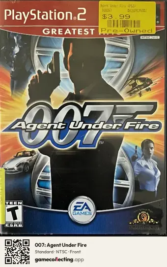 007: Agent Under Fire PlayStation 2, NTSC box front