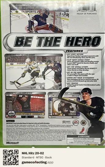 NHL Hitz 20-02 Xbox, NTSC box back