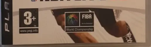NBA Live 09, the PEGI square on its front