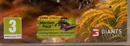 Farming Simulator 25, the PEGI square on its front