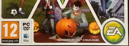 The Sims 3: Seasons, the PEGI square on its front