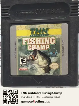 TNN Outdoors Fishing Champ Game Boy Color, NTSC cartridge label