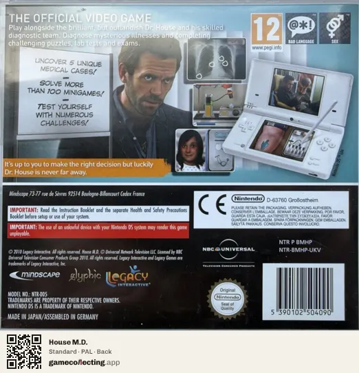 House M.D. Nintendo DS, PAL box back