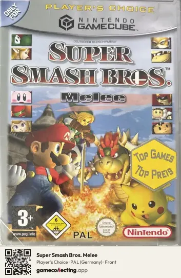 Super Smash Bros. Melee Nintendo GameCube, Germany box front