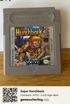 Super Hunchback Game Boy, NTSC cartridge label