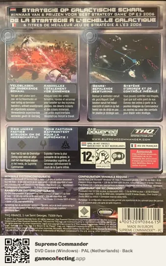 Supreme Commander Computer, Netherlands box back