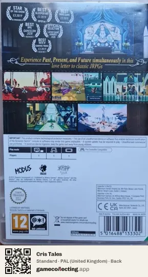 Cris Tales Nintendo Switch, United Kingdom box back