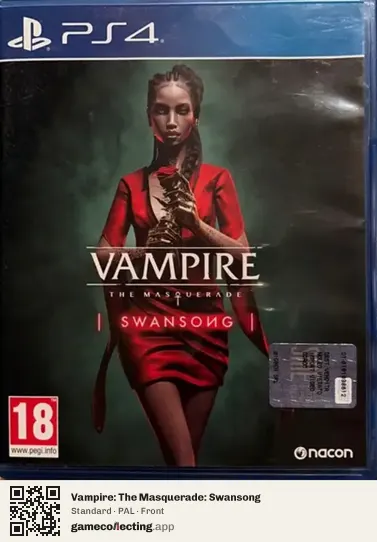 Vampire: The Masquerade: Swansong PlayStation 4, PAL box front