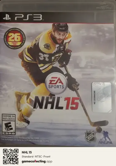NHL 15 PlayStation 3, NTSC box front