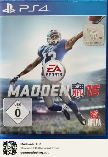 Madden NFL 16 PlayStation 4, Germany box front