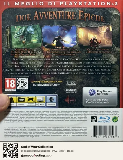 God of War Collection PlayStation 3, Italy box back