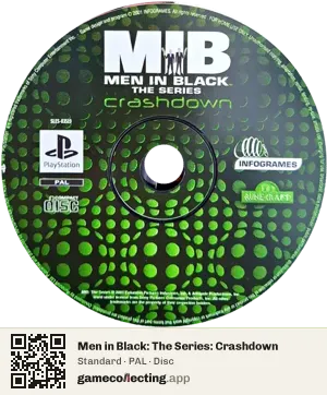 Men in Black: The Series: Crashdown PlayStation, PAL disc