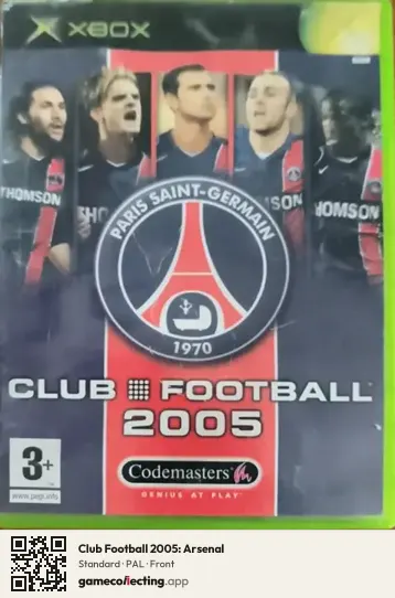 Club Football 2005: Arsenal Xbox, PAL box front