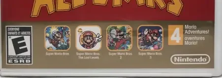 Super Mario All-Stars, the ESRB box on its front