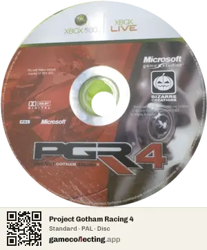 Project Gotham Racing 4 Xbox 360, PAL disc