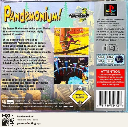 Pandemonium! PlayStation, PAL box back