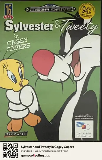 Sylvester and Tweety in Cagey Capers Sega Mega Drive / Genesis, United Kingdom box front