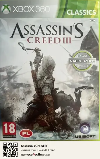 Assassin's Creed III Xbox 360, Poland box front