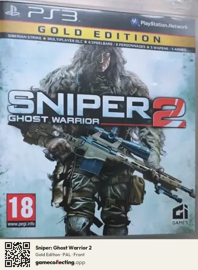 Sniper: Ghost Warrior 2 PlayStation 3, PAL box front