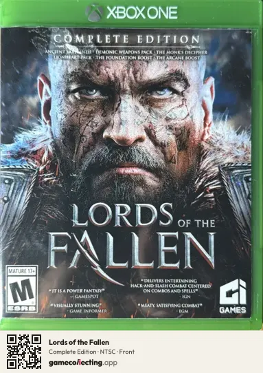 Lords of the Fallen Xbox One, NTSC box front