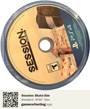 Session: Skate Sim PlayStation 4, NTSC disc