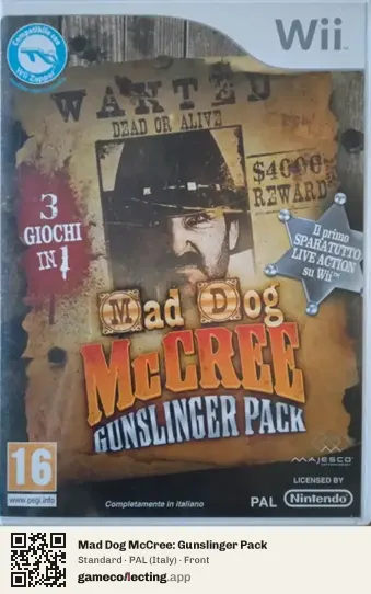 Mad Dog McCree: Gunslinger Pack Nintendo Wii, Italy box front