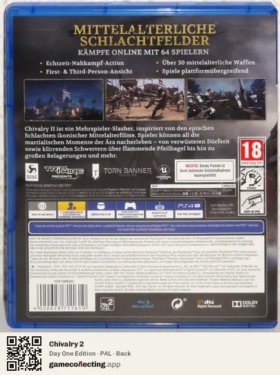 Chivalry 2 PlayStation 4, PAL box back