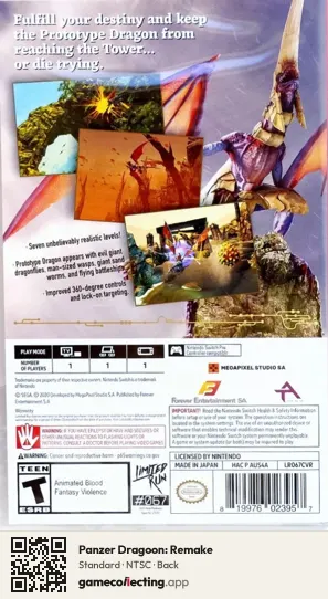 Panzer Dragoon: Remake Nintendo Switch, NTSC box back