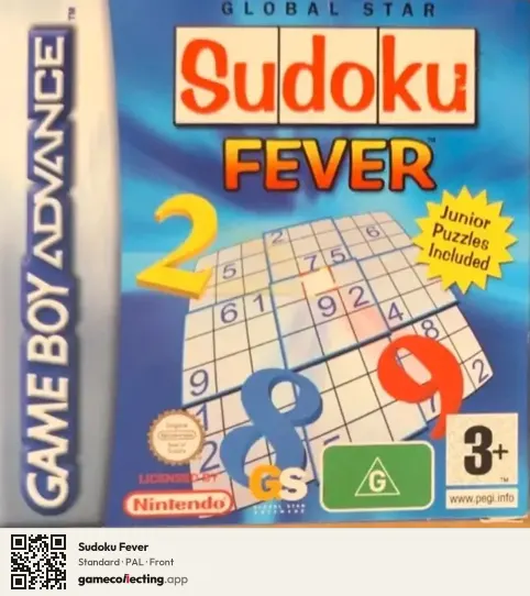 Sudoku Fever Game Boy Advance, PAL box front