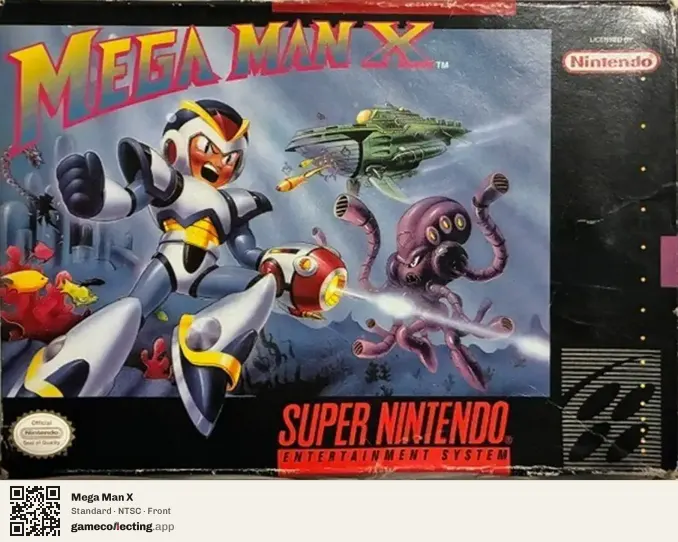 Mega Man X Super Nintendo Entertainment System, NTSC box front