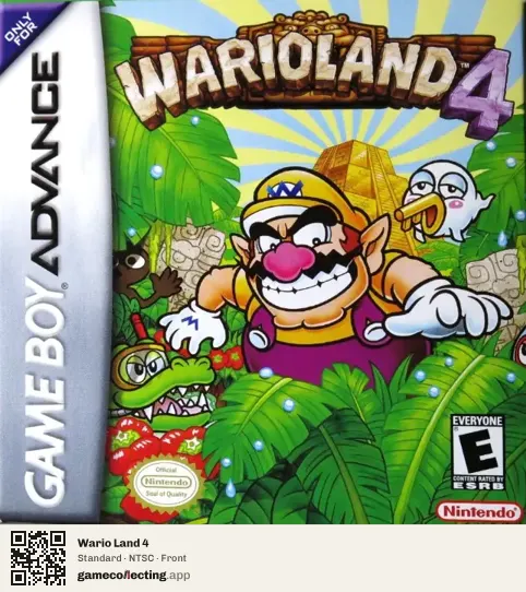 Wario Land 4 Game Boy Advance, NTSC box front