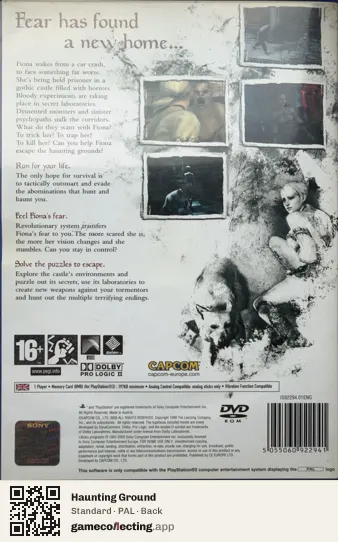 Haunting Ground PlayStation 2, PAL box back