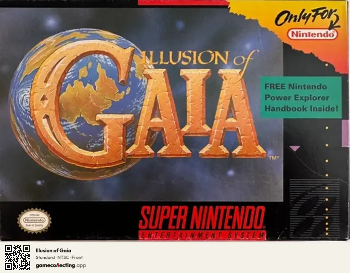 Illusion of Gaia Super Nintendo Entertainment System, NTSC box front