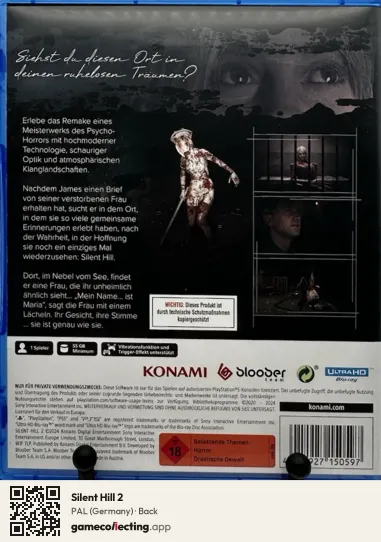 Silent Hill 2 PlayStation 5, Germany box back