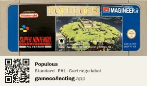 Populous Super Nintendo Entertainment System, PAL cartridge label