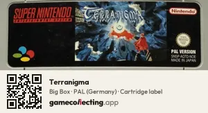 Terranigma Super Nintendo Entertainment System, PAL cartridge label