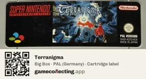 Terranigma Super Nintendo Entertainment System, PAL cartridge label