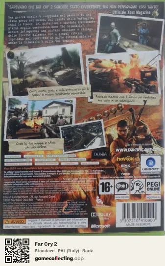 Far Cry 2 Xbox 360, Italy box back