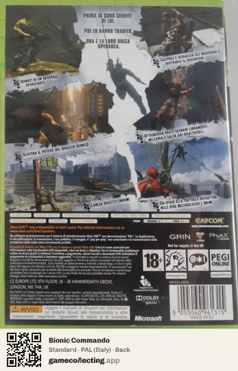 Bionic Commando Xbox 360, Italy box back