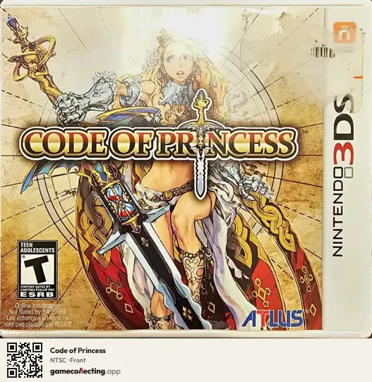 Code of Princess Nintendo 3DS, NTSC box front