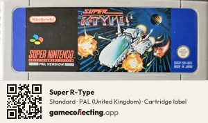 Super R-Type Super Nintendo Entertainment System, PAL cartridge label