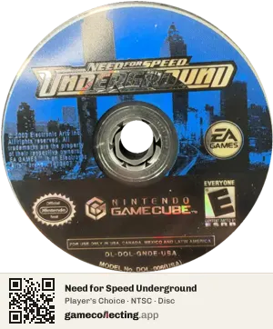 Need for Speed Underground Nintendo GameCube, NTSC disc